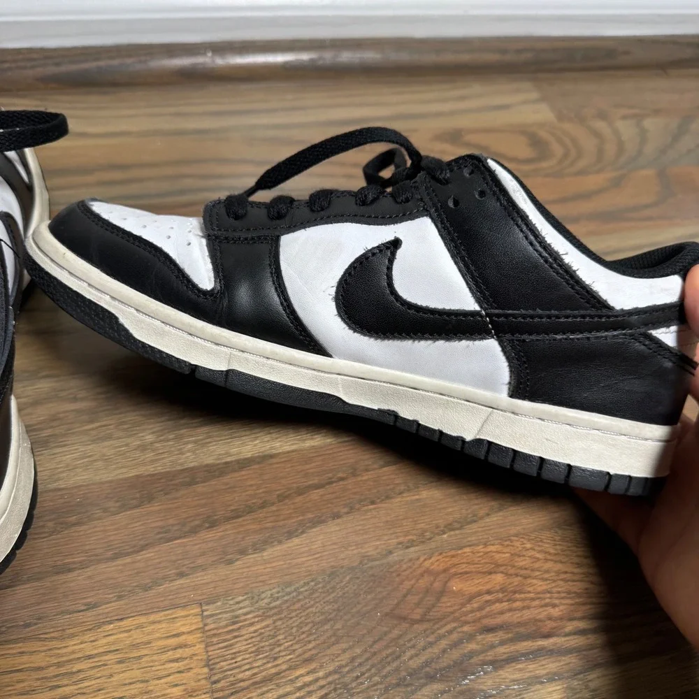 Nike Dunk Low Panda Big Kids Size 7Y Black White CW1590-100 Retro Sneakers